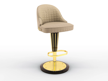 OPHELIA - High leather barstool with back by BRUNO ZAMPA - view 3
